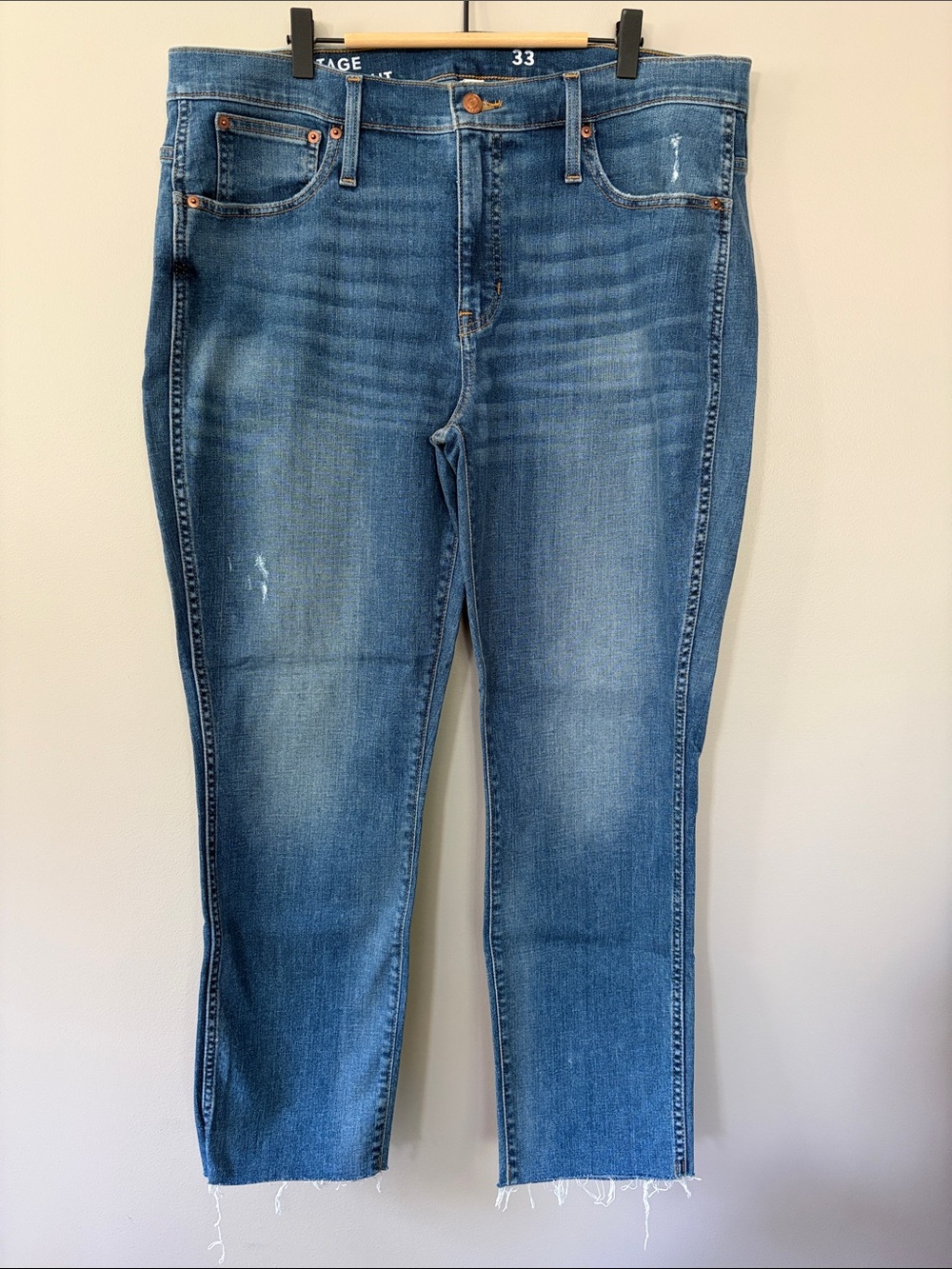 J. Crew Vintage Slim Straight Jeans Size 33 Blue‎ Straight Leg Denim